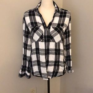 EXPRESS BLACK AND WHITE PLAID